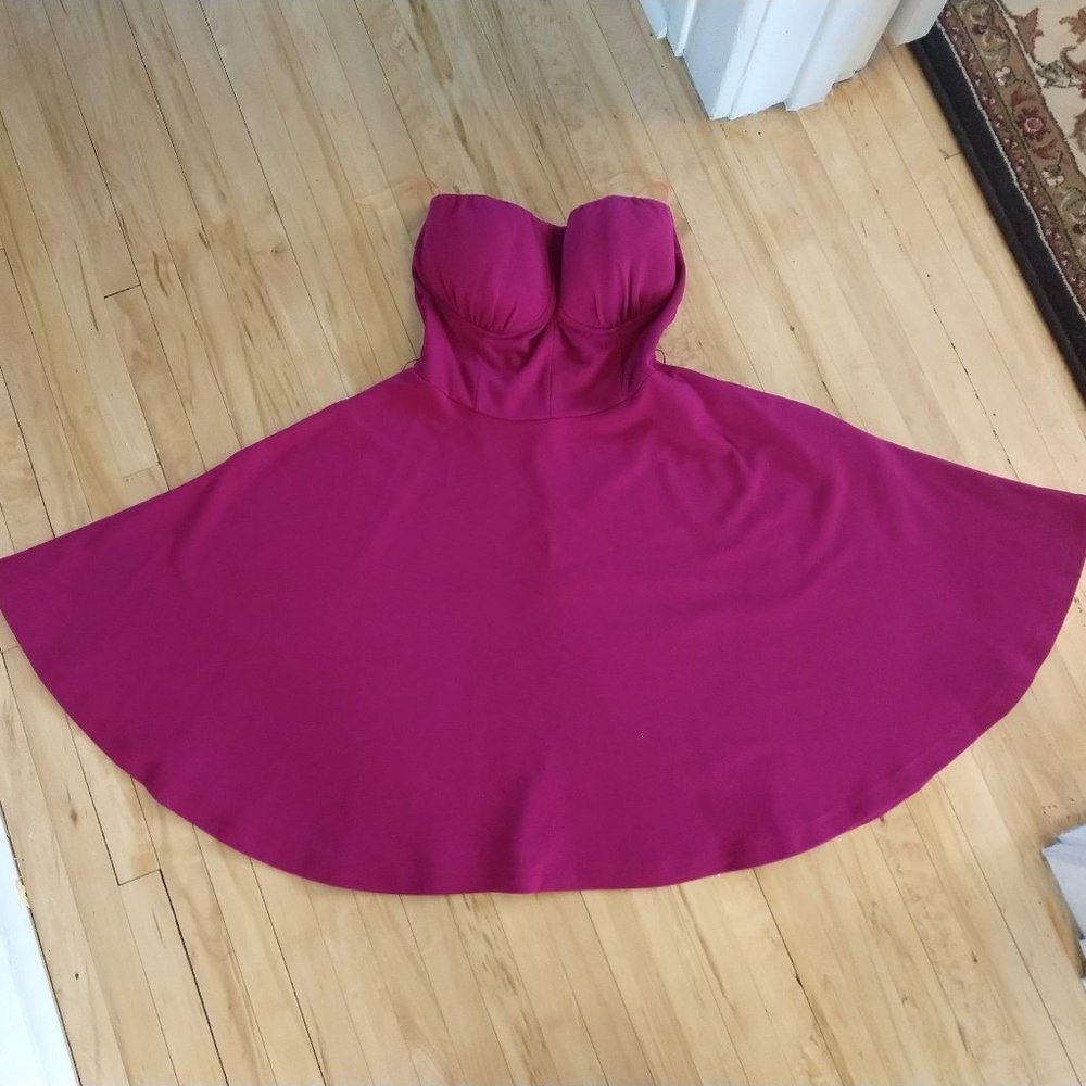 Strapless Circle Dress with Pockets